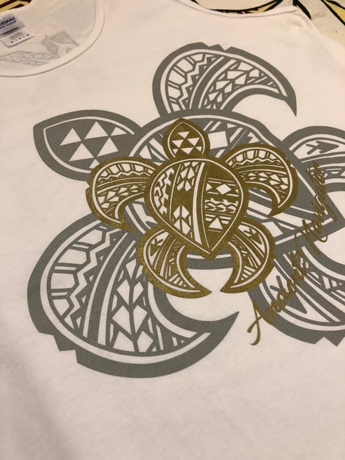 Image of Gold Ancient Navigator Turtle Tank Top