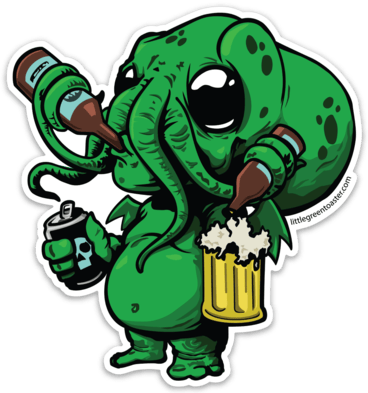 Cthulhu Beer Monster Sticker