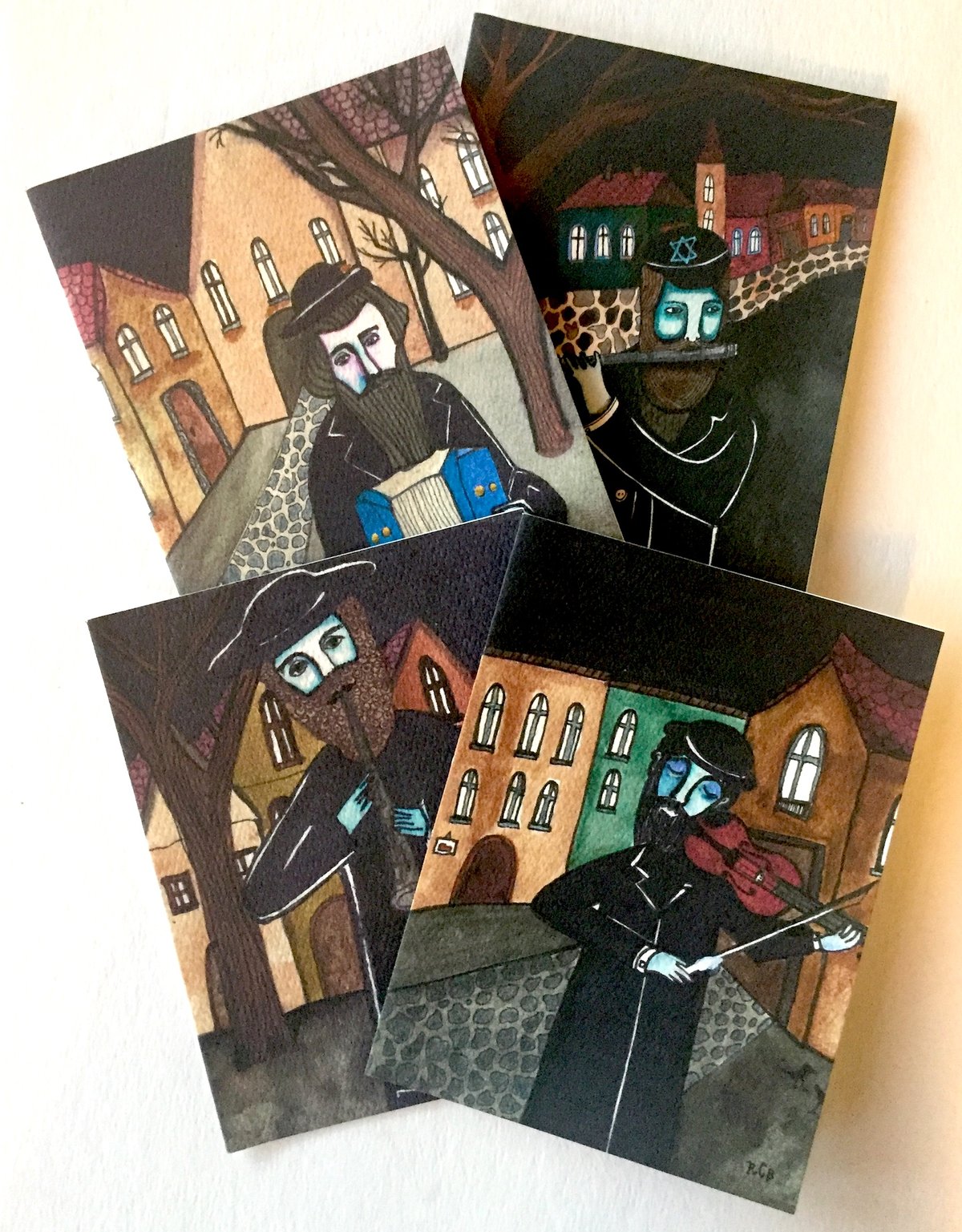 Image of Chanukah Klezmer Musician Cards - Pack of 8 w/envelopes