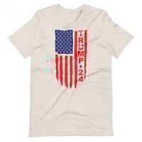 Image 3 of Trump 2024 USA Flag Softstyle Short-Sleeve Unisex T-Shirt, USA Shirt, Patriotic Shirt