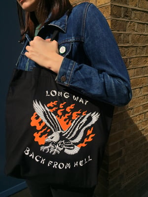 Image of 'Long Way Back From Hell' - Babe Cave x Jaca Tattoo - Canvas Tote Bag