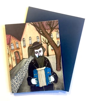Image of Chanukah Card - Old World Klezmer Accordionist