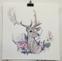 Image 1 of Floral Fawn large screen print