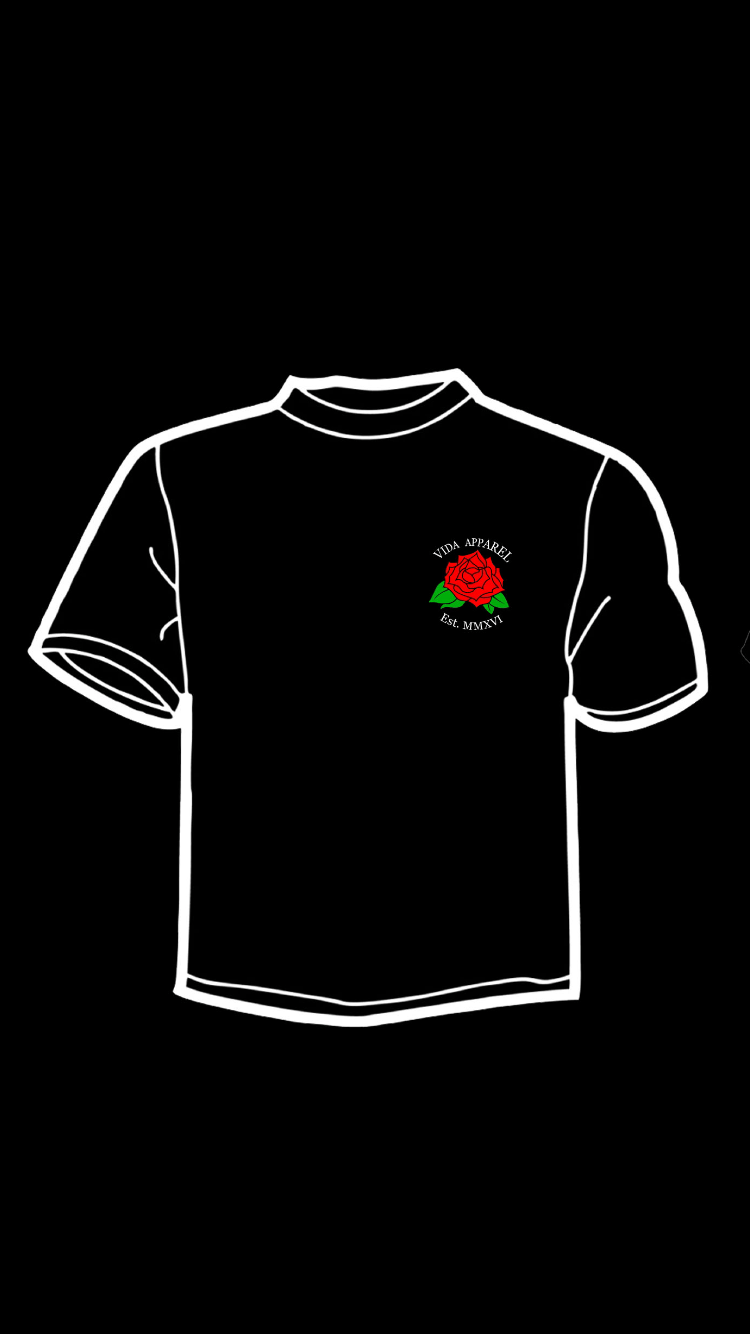 Image of Unisex Black VIDA Rose Tee