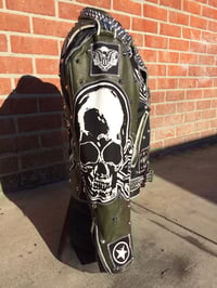Image 2 of  Army Green Sargeant Skull Leather Jacket 