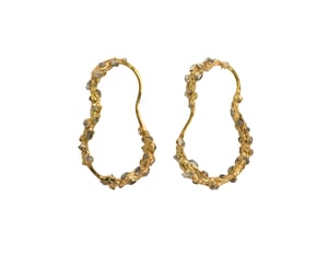 Image of Herkimer Diamond + Yellow Gold Vermeil Russian Doll Earrings 