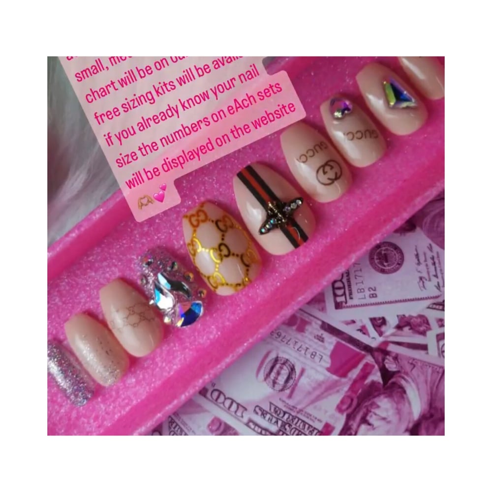 Image of short gucci inspired coffin shaped set