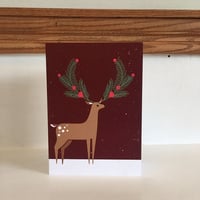 Image 4 of Snow Deer Holiday Greeting Card - Holiday Stationery