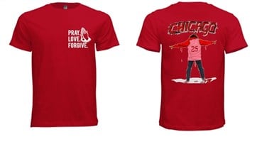 Image of CAPPIE PONDEXTER (PRAY LOVE FORGIVE) CHICAGO (RED UNISEX TEE)