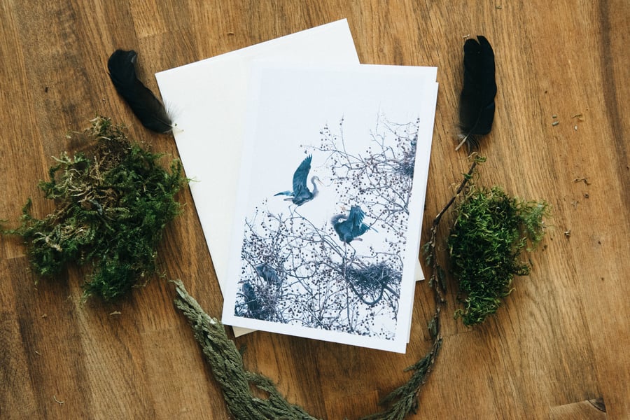 Image of heron greeting card