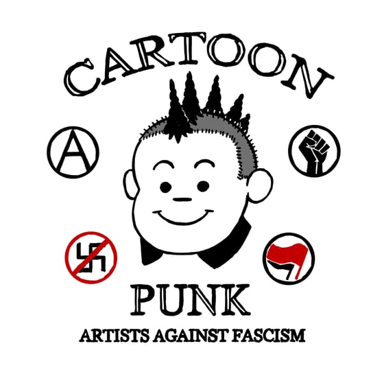 Image of CARTOON PUNK: Artists Against Fascism (t-shirt)