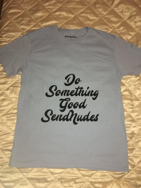 Image of SEND NUDES LIGHT BLUE T-SHIRT