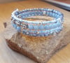Gemstone Stacking Wrap Bracelet in Light Blue