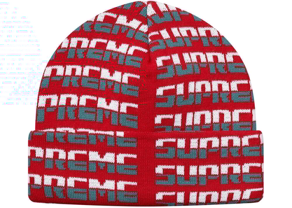 Supreme Repeat Beanie Red Jettypreme