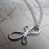 Victorian Ribbon Mini Necklace, Sterling Silver