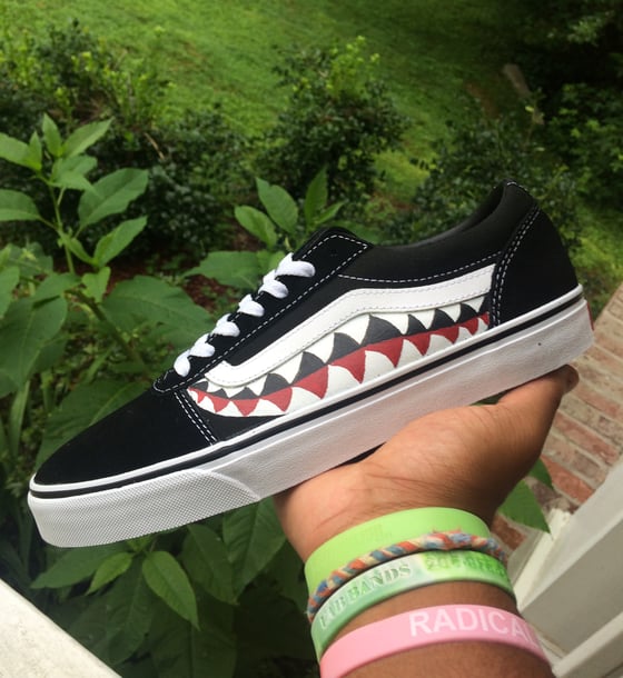 Image of Custom Bape Shark Camo Vans