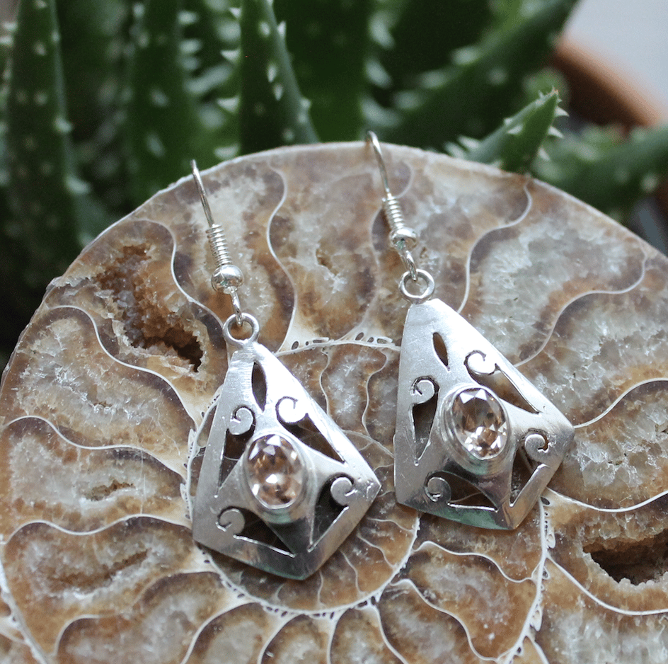 Image of Golden Topaz Sterling Silver Earrings