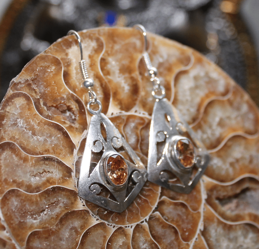 Image of Golden Topaz Sterling Silver Earrings