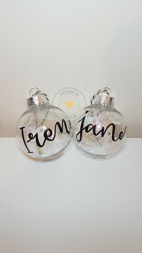 Image of Snow Filled Personalised Baubles