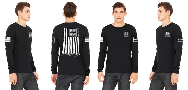 Image of LONG-SLEEVED T-SHIRT W/ BATTLE-WORN FLAG