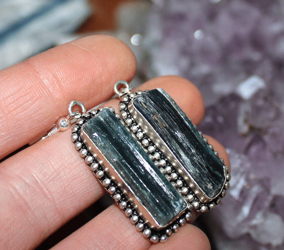 Image of Blue Kyanite Sterling Silver Earrings
