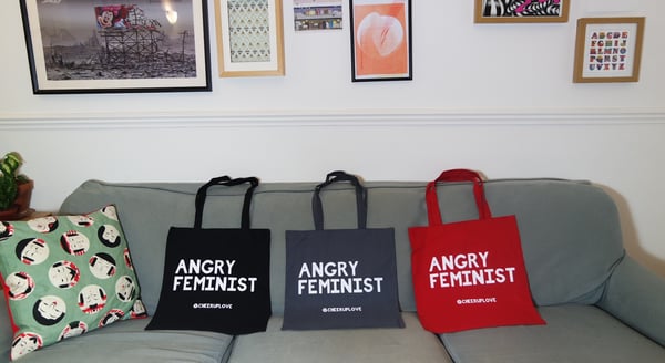Image of ANGRY FEMINIST tote bag