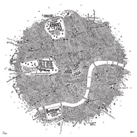 Image 1 of Typographic Street Map Of Central London (White)