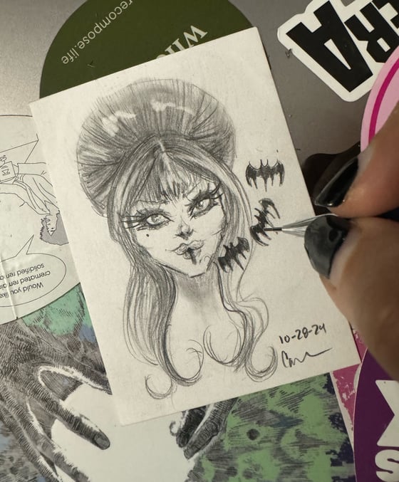 Image of Hand Drawn Trading Card Elvira