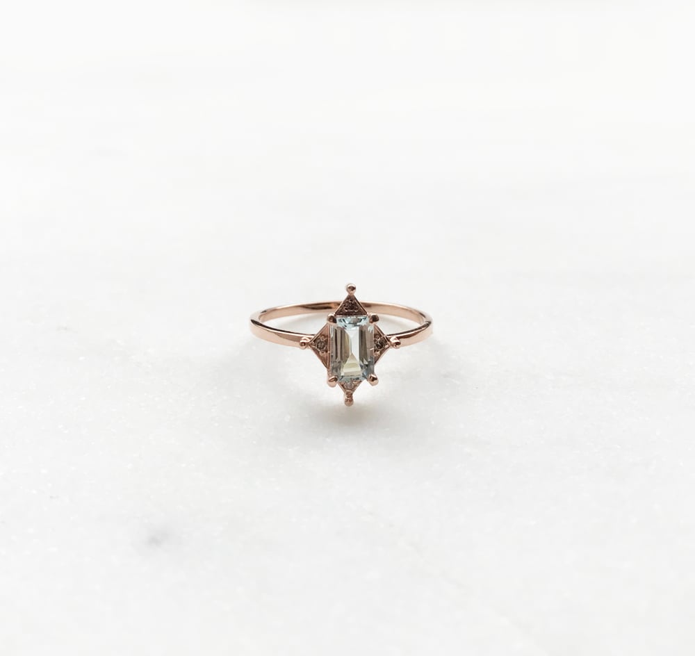Image of Artdeco Aquamarine Ring