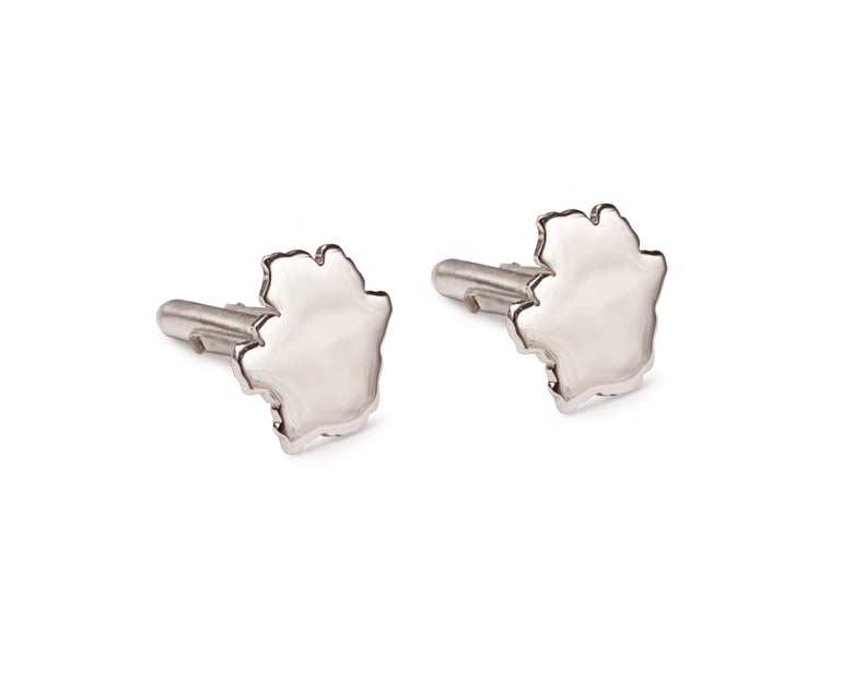 Image of Silver Crater Bar Cufflinks
