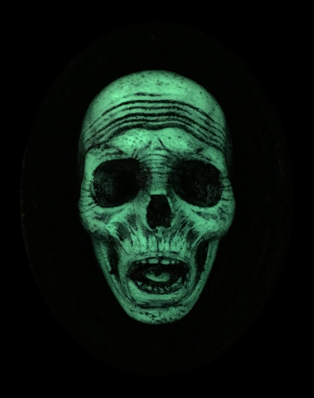 Glow in the Dark Death's Head Mini Plaque- Limited Edition- Magenta Edition
