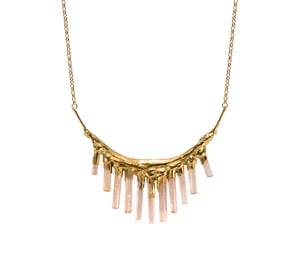 Image of Pink Tourmaline + Yellow Gold Vermeil Necklace