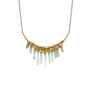 Image of Aquamarine + Yellow Gold Vermeil Necklace 