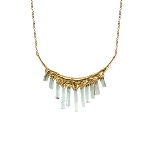 Image of Aquamarine + Yellow Gold Vermeil Necklace