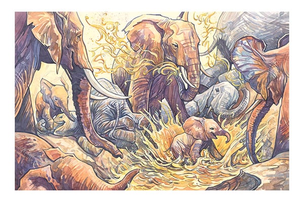 Image of Mud Party Giclée Print 16 x 24 from HOW TO BE AN ELEPHANT