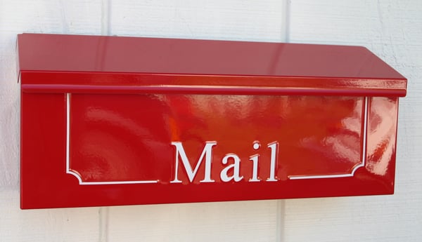 Image of Apple Red Custom Wall Mounted Mailbox by TheBusBox