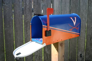 Image of Virginia Tech Cavaliers Custom Painted Mailbox by TheBusBox - NFL, NHL, NBA, Football, Baseball