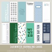 Image 1 of 3x8 Winter Journaling Cards (Digital)