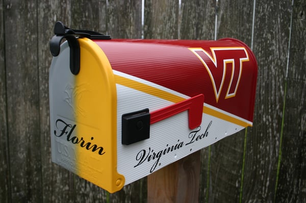 Image of Two Team Mailbox by TheBusBox Virginia Tech and Hampden Sydney College Sports, School, Man Cave Mail