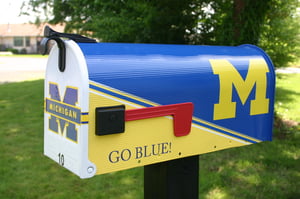 Image of University of Michigan Mailbox by TheBusBox Team, College, Mail Box, Sports, Football, School, Cheer