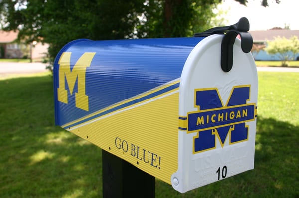 Image of University of Michigan Mailbox by TheBusBox Team, College, Mail Box, Sports, Football, School, Cheer