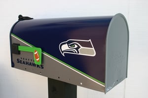 Image of Seattle Seahawks Mailbox by TheBusBox - Choose your team or school. NFL Football Super Bowl Man Cave