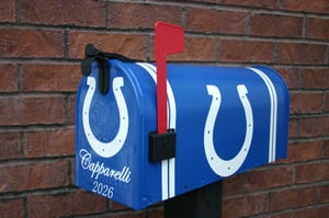 Image of Colts Football Mailbox by TheBusBox - Choose your team or school. Football, NFL, Man Cave Mail Box