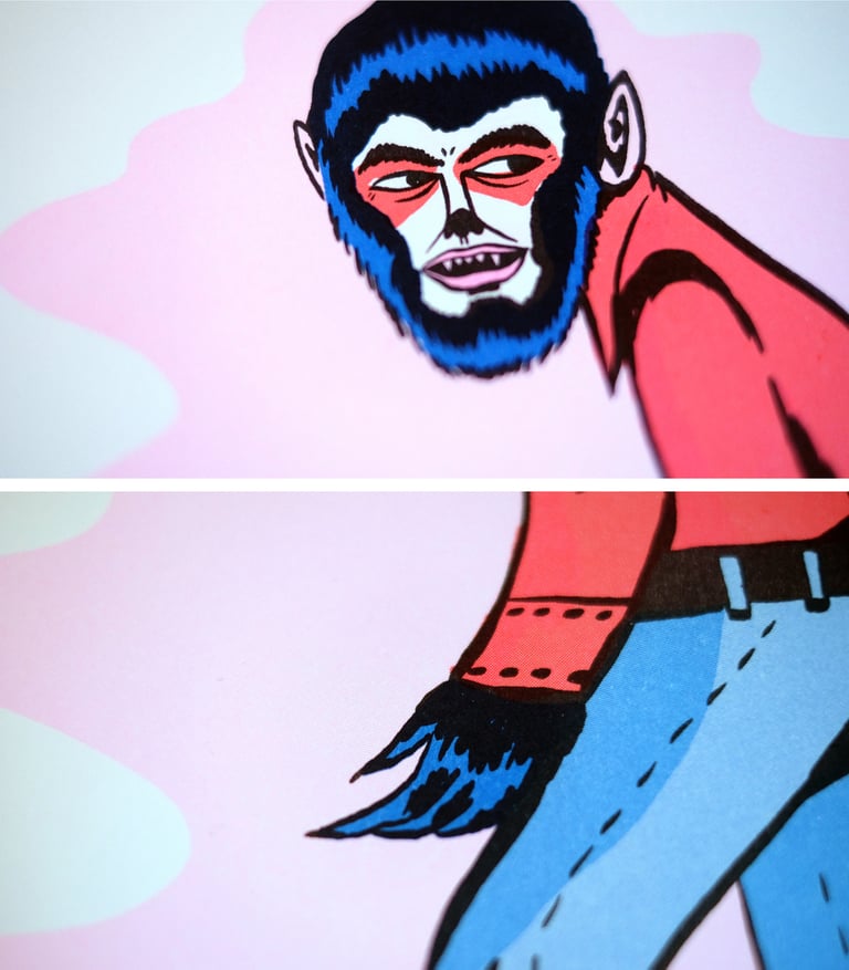 THE WOLFMAN LIMITED EDITION A3 RISOGRAPH PRINT Image 2