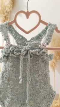 Image 4 of Knitted newborn set for photoshoots - Agnes - dusty mint