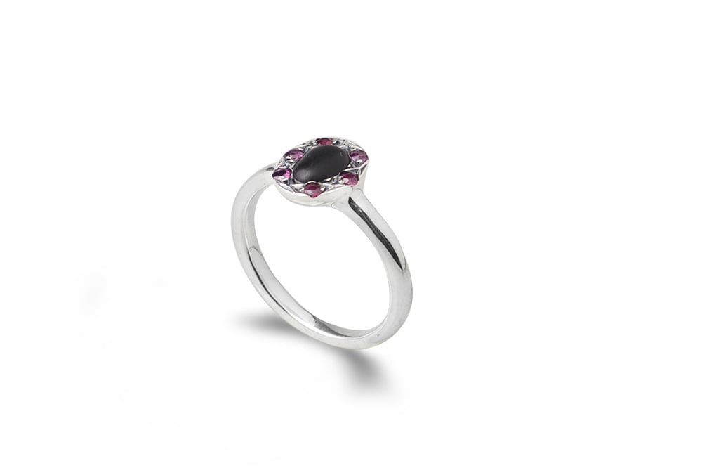 Image of Milady ring with stone and rubies