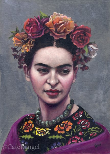 Image of Frida in Black Huipil - Open Edition Print