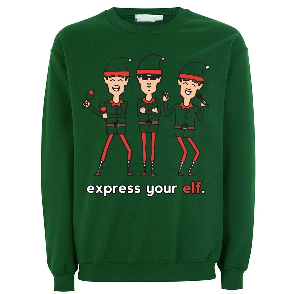 Image of Express Your Elf Dark Green Christmas Sweat/Jumper