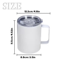 Image 9 of 12OZ Sublimation Thermos Cup Stainless Steel Coffee Mug With Lid Double Wall Vacuum Flask With Handl