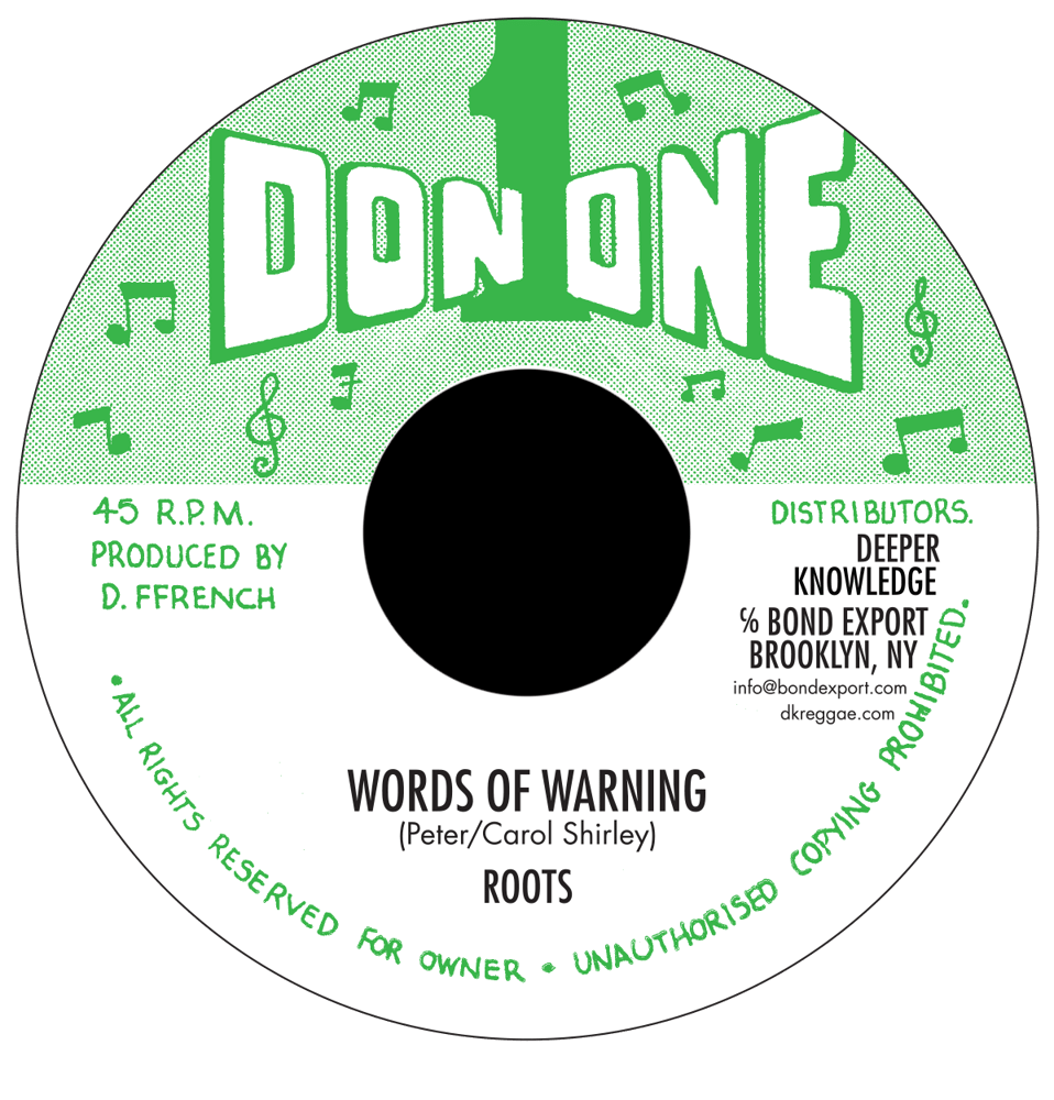 Image of Roots - Words of Warning 7" (Don 1)